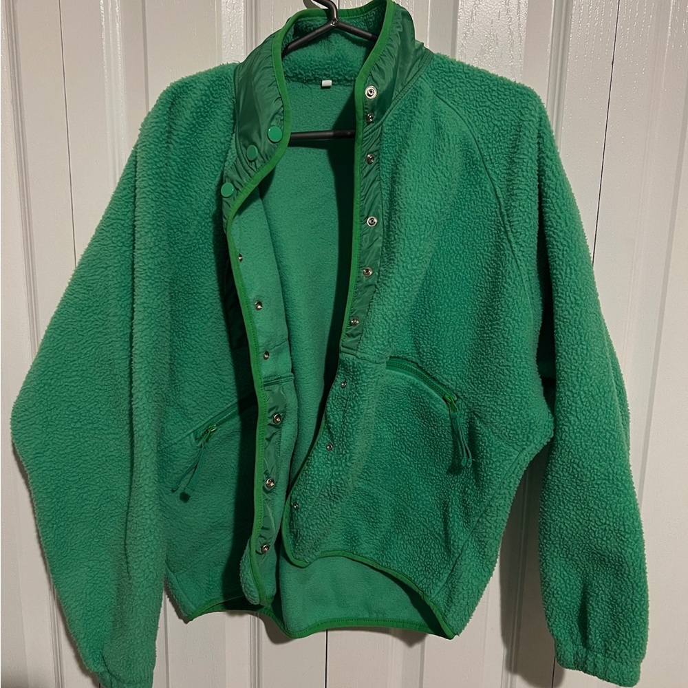Green Sherpa Fleece Jacket